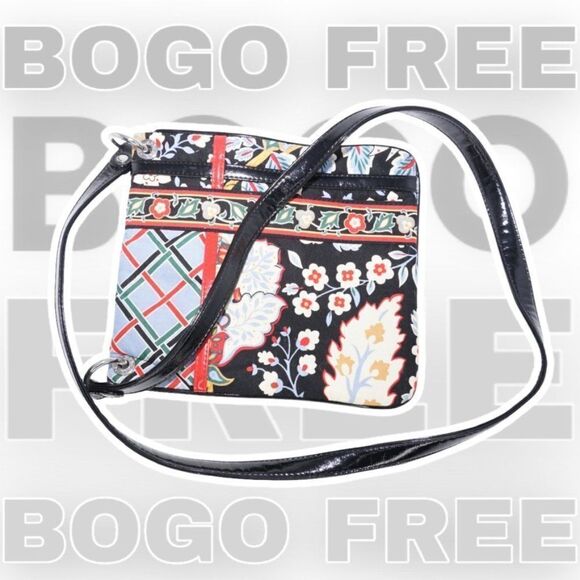 Vera Bradley BOGO FREE SALE Floral and Plaid Foldover Crossbody Bag - Picture 1 of 11